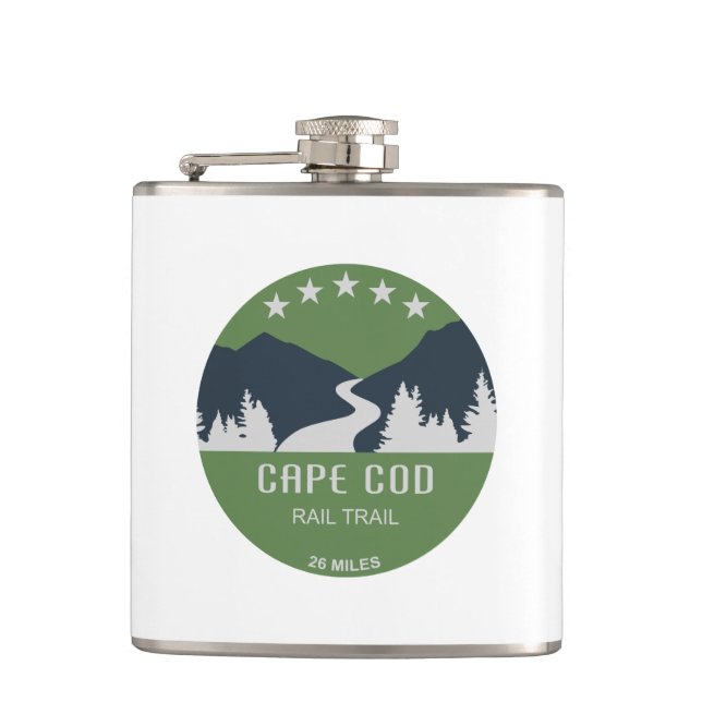 Cape Cod Rail Trail Hip Flask (Front)