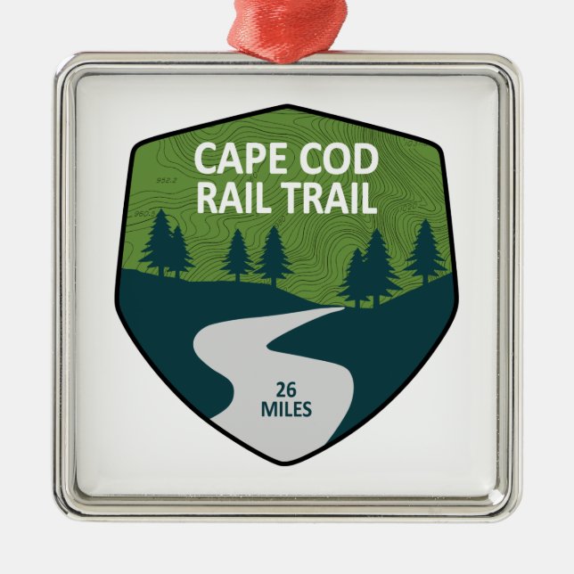 Cape Cod Rail Trail Metal Tree Decoration (Front)