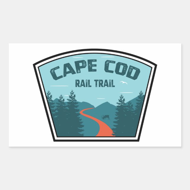 Cape Cod Rail Trail Rectangular Sticker (Front)