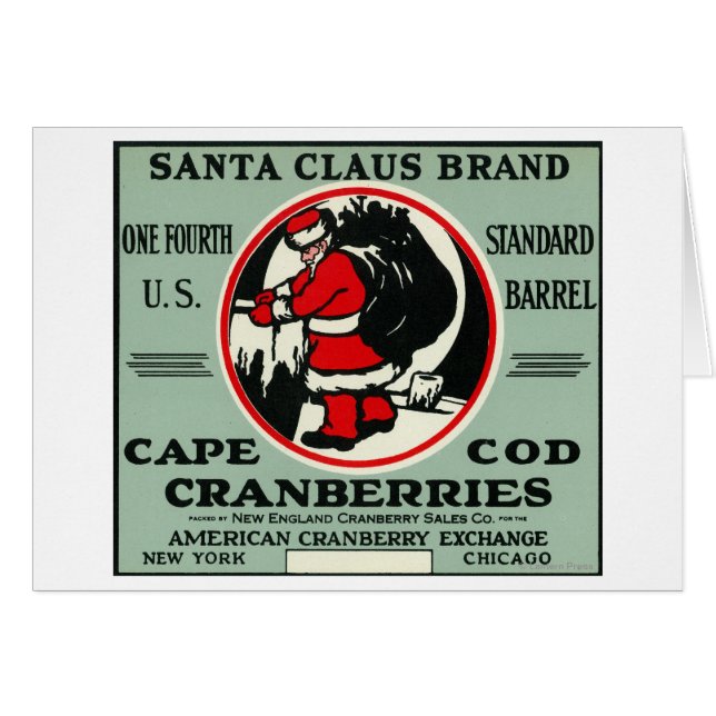 Cape Cod Santa Claus Brand Cranberry Label (Front Horizontal)