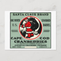 Cape Cod Santa Claus Brand Cranberry Label