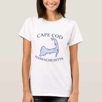 Cape Cod Silhouette Preppy Blue Striped Women's T-Shirt