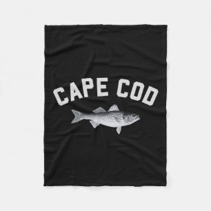 Cape Cod Striper Striped B Fun Fishing Design Fleece Blanket