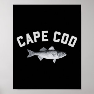 Cape Cod Striper Striped Byss Fun Fishing Design Poster