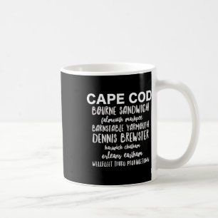 Cape Cod Towns Provincetown Rnstable Bourne Dennis Coffee Mug
