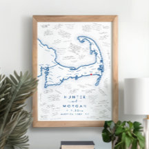 Cape Cod Wedding Modern Guest Book Poster