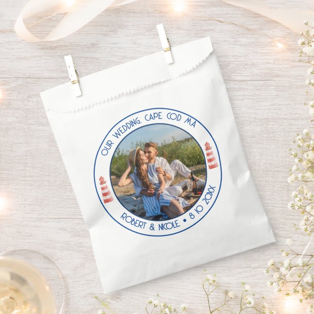 Cape Cod Wedding Theme Favour Bag (Clipped)