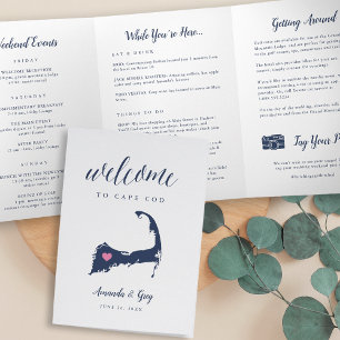Cape Cod Wedding Welcome Letter & Itinerary Tri-Fold Programme