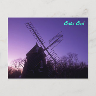 Cape Cod Windmill at Twilight Postcard