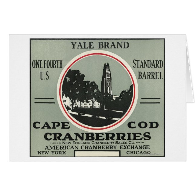 Cape Cod Yale Brand Cranberry Label (Front Horizontal)