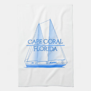 Cape Coral Coastal Nautical Sailing Sailor Tea Towel
