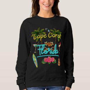 Cape Coral Florida Beach Summer Palm Surf Sun Set  Sweatshirt