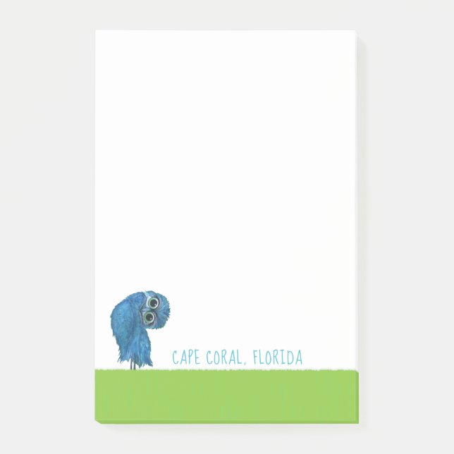 Cape Coral Florida Burrowing Owl Art Post-it Notes (Front)
