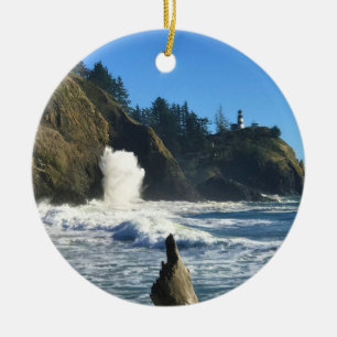 Cape Disappointment Lighthouse, Washington Ceramic Tree Decoration