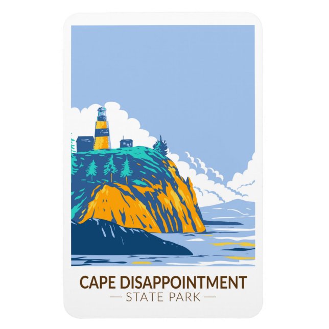 Cape Disappointment State Park Washington Vintage  Magnet (Vertical)