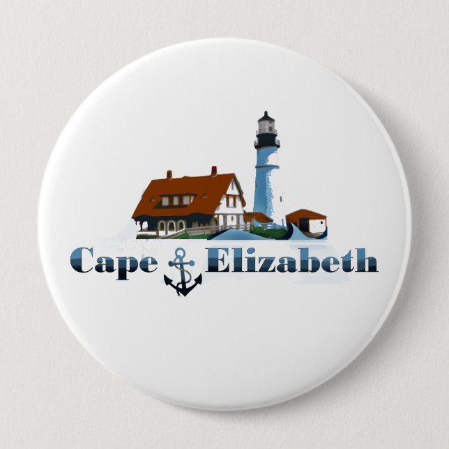 Cape Elizabeth. 10 Cm Round Badge (Front)