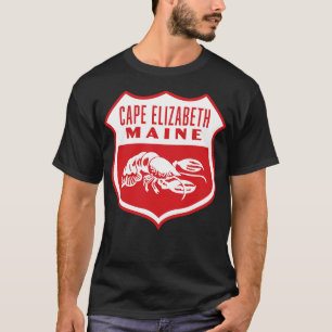 Cape Elizabeth Maine Retro Shield White T-Shirt