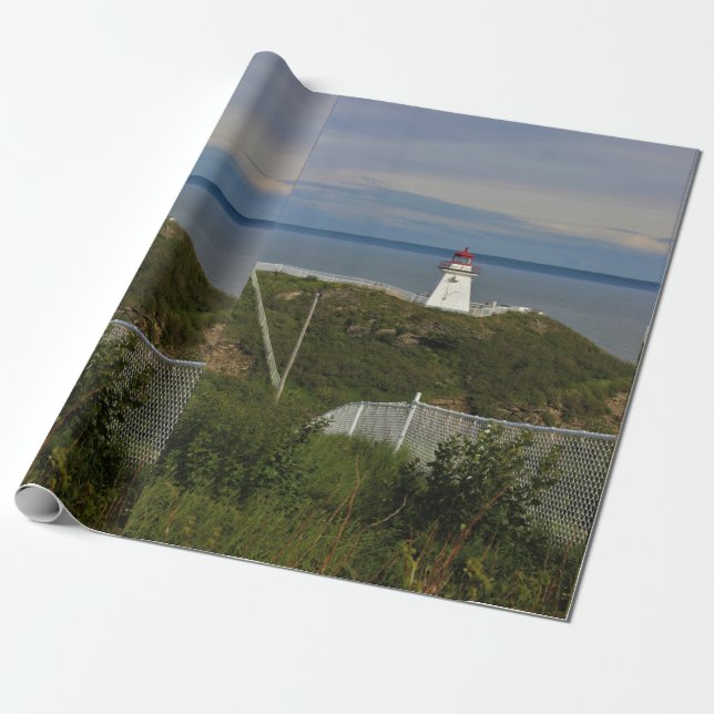 Cape Enrage Lighthouse Wrapping Paper (Unrolled)
