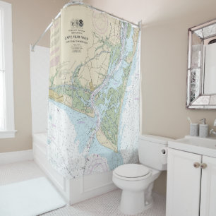 Cape Fear River Nautical Chart 11537 Shower Curtain
