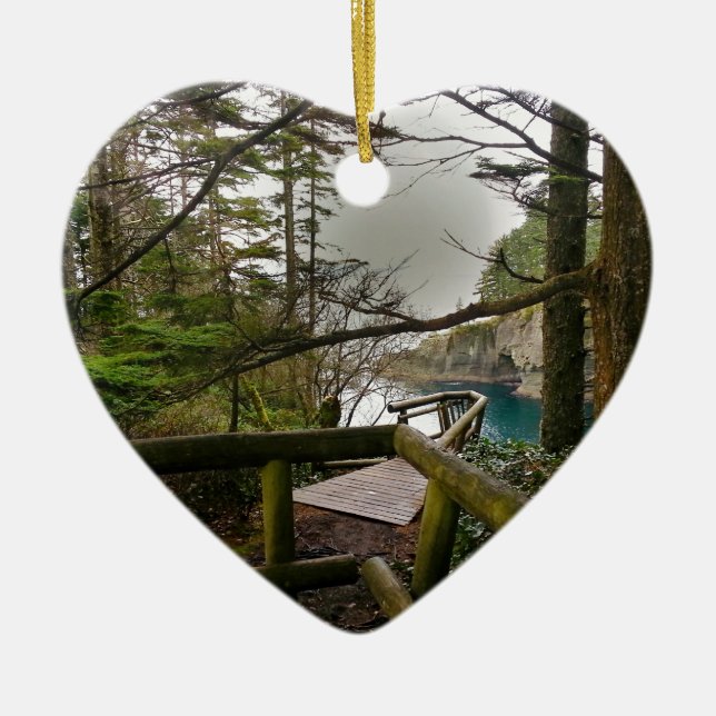 Cape Flattery Trail Olympic Peninsula Ceramic Tree Decoration (Front)