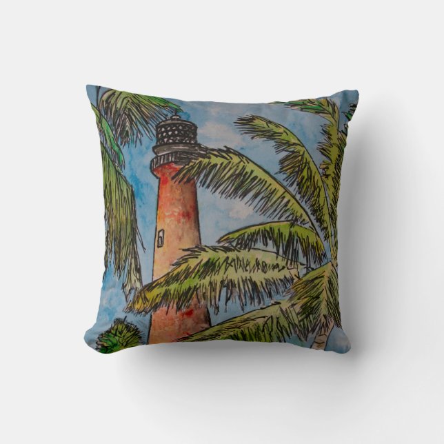 Cape Florida Lighthouse pillow lighthouses (Front)