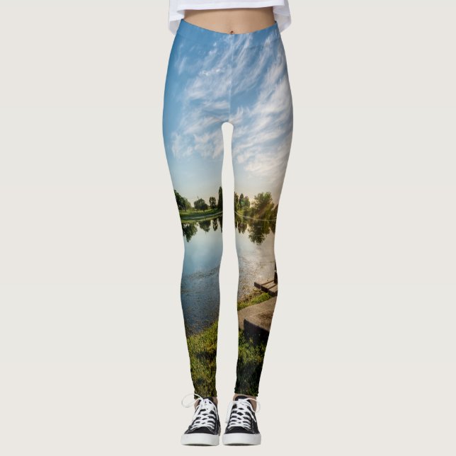 Cape Girardeau County Park Bench Sunset Leggings (Front)