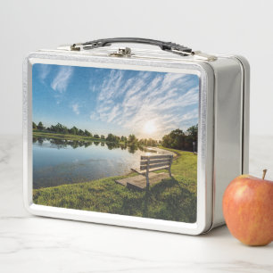 Cape Girardeau County Park Bench Sunset Metal Lunch Box