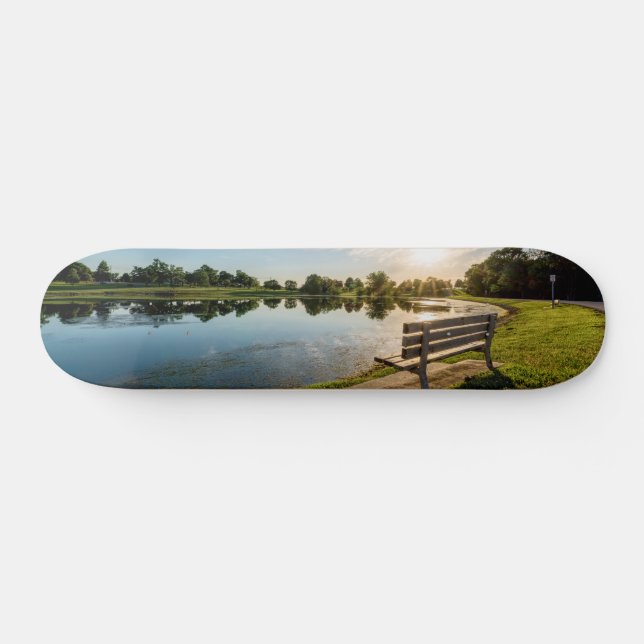 Cape Girardeau County Park Bench Sunset Skateboard (Horz)