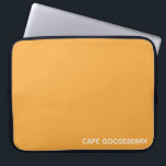 Cape Gooseberry yellow colour name Laptop Sleeve<br><div class="desc">Cape Gooseberry,  also known as Physalis,  is a plant of the nightshade family,  the berries of which grow inside a protective papery calyx.
Here,  the distinctive warm yellow colour of the berry gives its name to one of Nomencolours' signature shades.</div>