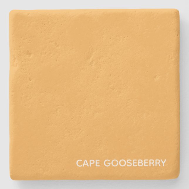 Cape Gooseberry yellow colour name Stone Coaster (Front)