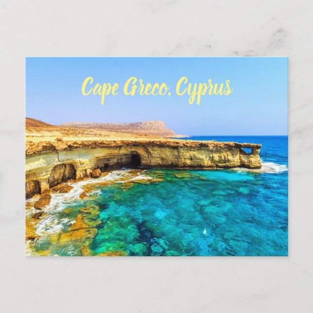 Cape Greco Cyprus stylised Postcard (Front)