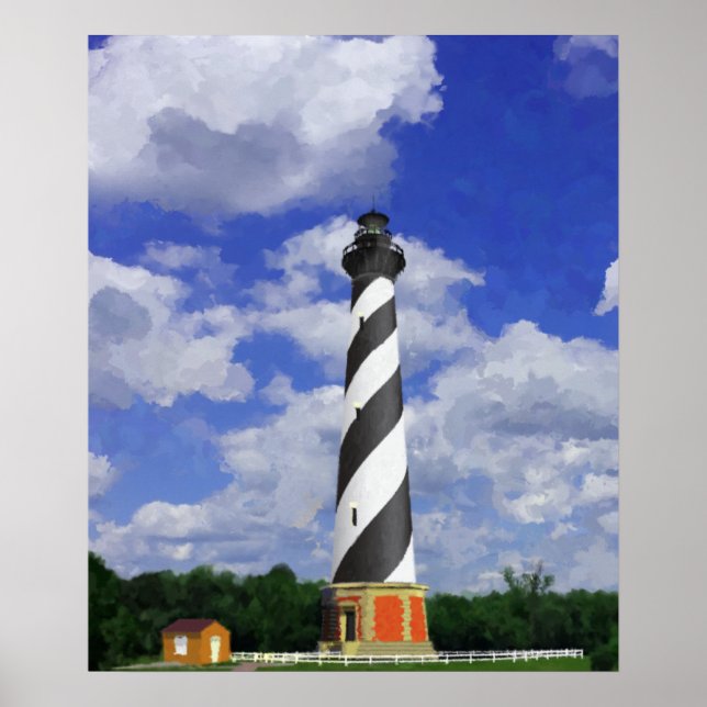 Cape Hatteras Lighthouse Painting Poster (Front)