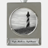 Cape Hatteras Lighthouse Silver Plated Banner Ornament (Front)