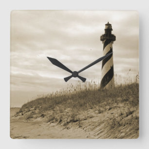Cape Hatteras Lighthouse Square Wall Clock