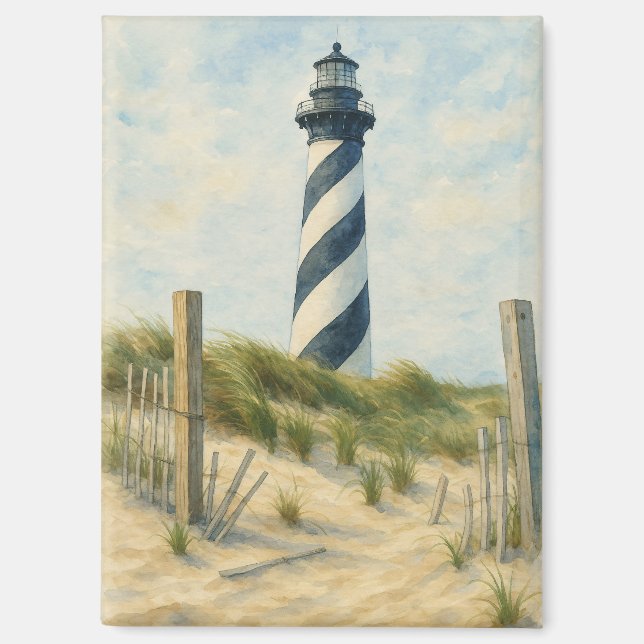 Cape Hatteras Lighthouse Watercolor Magnet (Front)