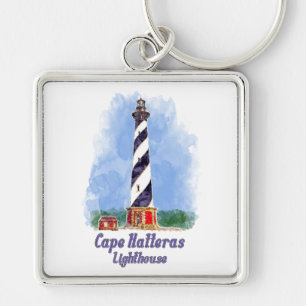 Cape Hatteras Lighthouse Watercolor North Carolina Key Ring