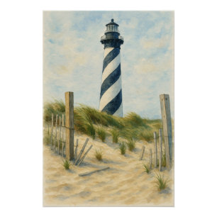 Cape Hatteras Lighthouse Watercolor Poster