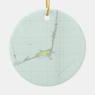 Cape Hatteras National Seashore Map (1985) Ceramic Tree Decoration