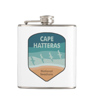 Cape Hatteras National Seashore Seagulls Hip Flask