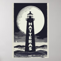 Cape Hatteras North Carolina Lighthouse Moon