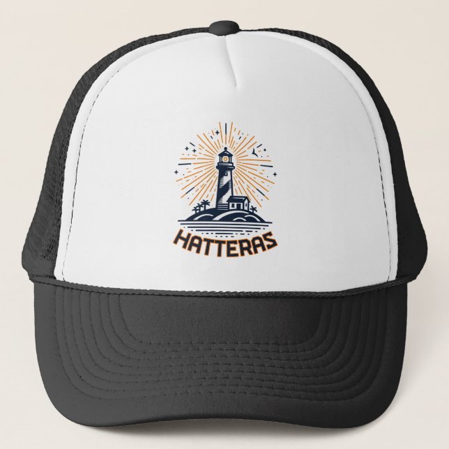 Cape Hatteras North Carolina Lighthouse Sunrise Trucker Hat (Front)