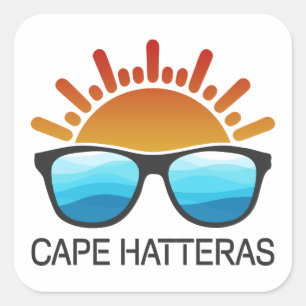 Cape Hatteras North Carolina Sunglasses Square Sticker
