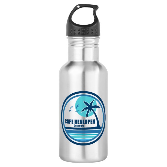 Cape Henlopen Delaware Palm Tree Birds 532 Ml Water Bottle (Front)