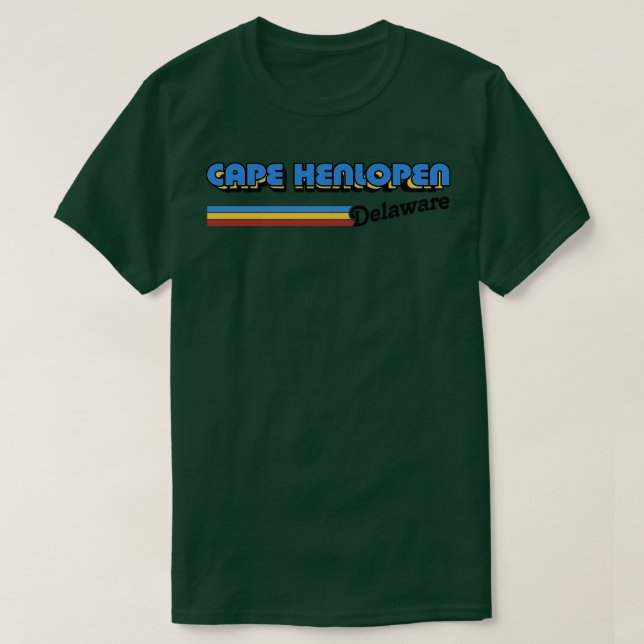Cape Henlopen Delaware Retro Style Design T-Shirt (Design Front)