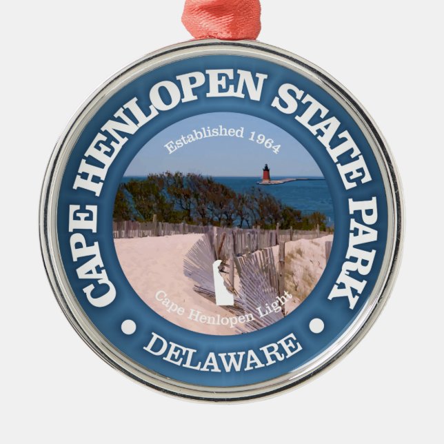 Cape Henlopen SP Metal Tree Decoration (Front)