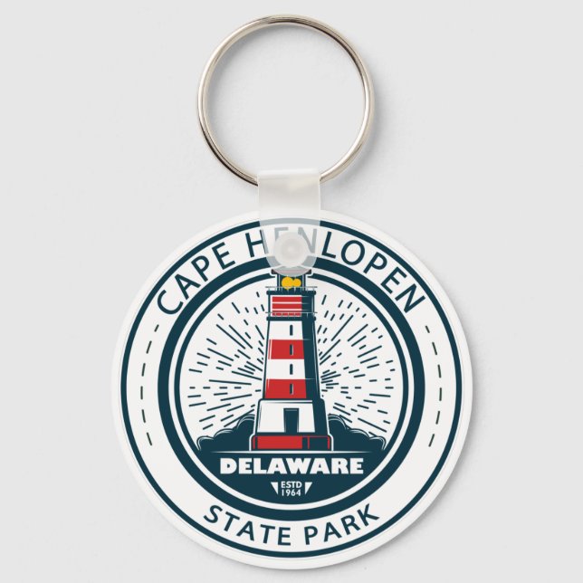 Cape Henlopen State Park Delaware Badge Key Ring (Front)