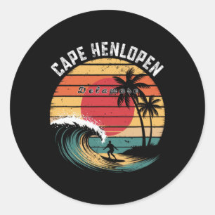 Cape Henlopen State Park Delaware Beach Surfing  Classic Round Sticker
