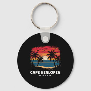 Cape Henlopen State Park Delaware Surfboarder Retr Key Ring