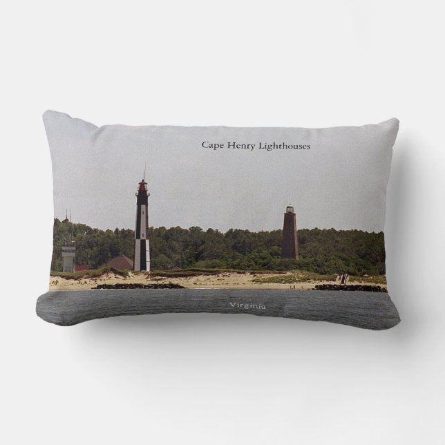 Cape Henry Lighthouse Lumbar Cushion (Front)