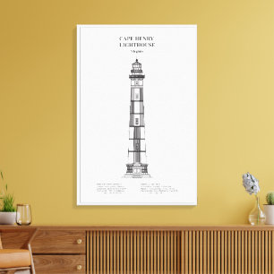 Cape Henry Lighthouse - Virginia - BD Canvas Print